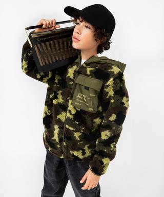 Polaire Zippée Camouflage Bleu Fat Face - Garçon 7-8 Ans - NEUF AVEC ÉTIQUETTE