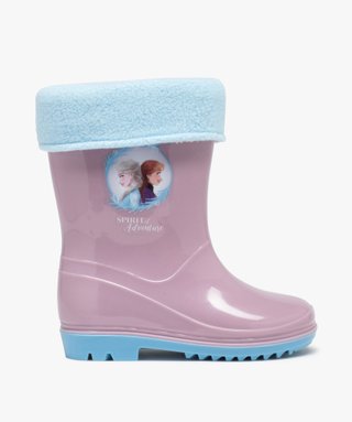 Bottes de pluie fille doublure chaude Reine des Neiges rose GEMO