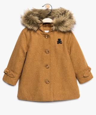 Manteau b b fille paillet doubl peluche Lulu Castag camel