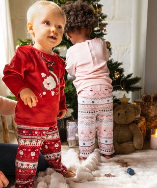 Pyjama en velours pièces spécial Noël bébé garçon rouge GEMO