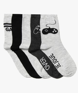 Chaussettes, 5 paires - Noir/Gamer - ENFANT