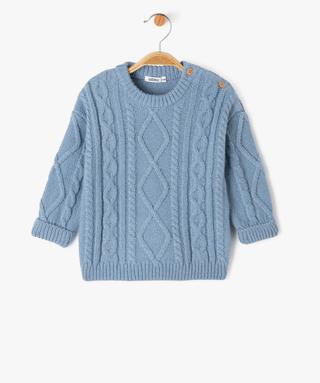 Pull pull EWM garçon à col bleu en coton floral taille 14-15 ans bouton