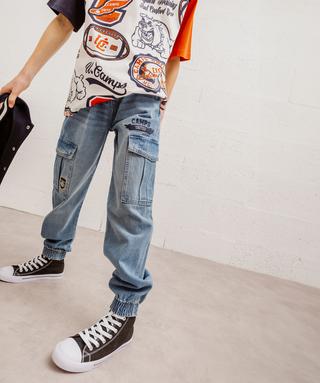 ONLY & SONS Jean Délavé Ample Homme Denim Bleu Moyen