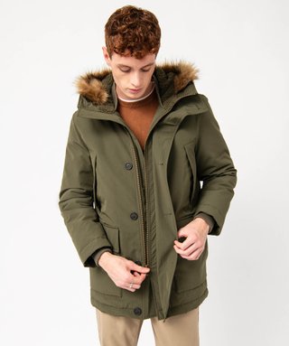 Parka d hiver capuche homme kaki GEMO