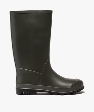 Bottes de pluie femme unies a semelle crantee kaki GEMO