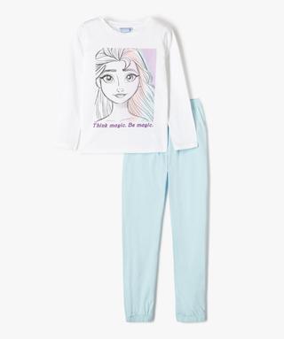 Pyjama fille bicolore avec motif Reine des Neiges Disney blanc