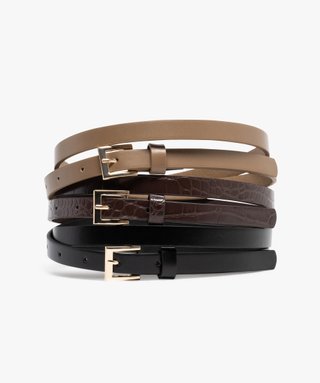 Ceintures fines assorties femme (lot de 3) marron GEMO