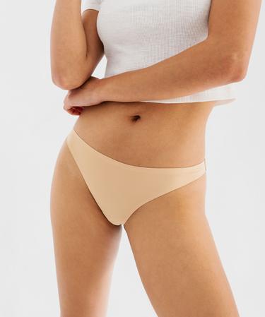 Essentials String En Coton Femme, Lot De 6, Chiné/Multicolore/Points/Rayures, 38