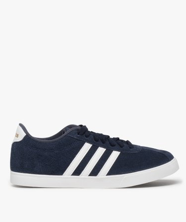 Tennis femme dessus cuir a lacets Adidas Courtset bleu fonce GEMO