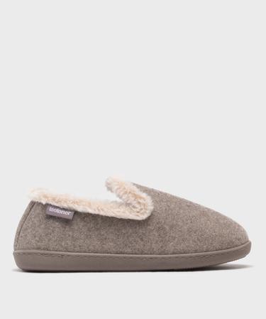 Chaussons Mocassins En Suédine Et Bordure Imitation Fourrure - Noir