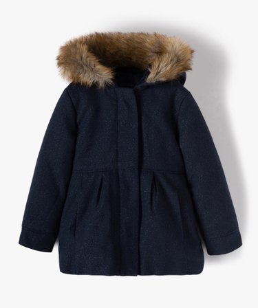 Manteau fille paillete avec capuche fantaisie