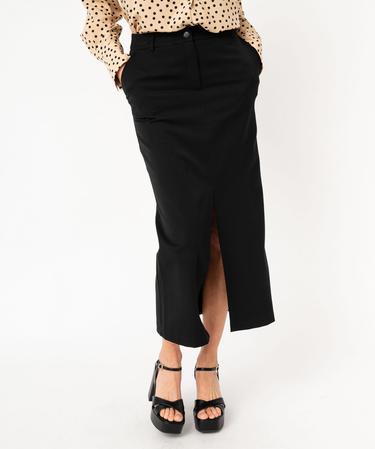 Jupe crayon fendue Femme - Noir
