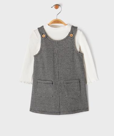 Ensemble 2 pièces bébé fille - Robe et tee-shirt ecru | GEMO