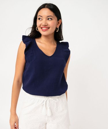 Débardeur G-STAR Bleu Avec Poche Poitrine - Taille M, Occasion Très Bon état