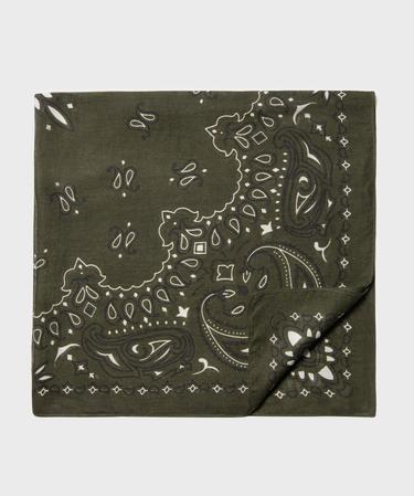 Foulard carré esprit bandana femme vert fonce | GEMO