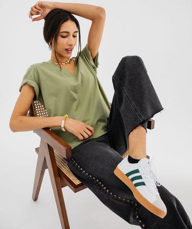 T Shirt Cotelé Femme Onlypuff Tunique D'été Plissée à Manches Courtes Et Col En V Pour Femme Tee Shirt Manche Courte Zara