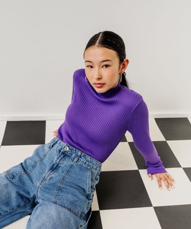 Haut Femme Kerisma Violet – Maille Type Châle – Coupe Cropped – Taille S/M – Bon état