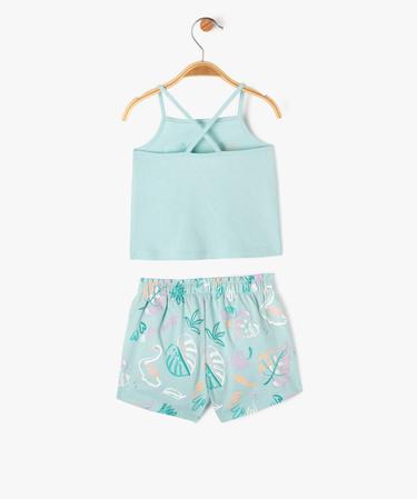 Ensemble Bébé Fille Short Et Débardeur Bob Et Julie - Taille 3 Mois, Occasion Très Bon état