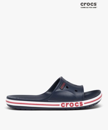 Mules de piscine homme à bandeau uni perforé - Crocs marine | GEMO