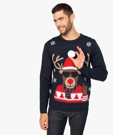 Pull de noel avec pompon sale