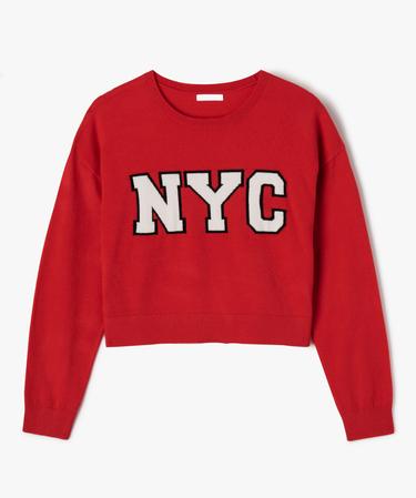 Pull Femme VS PINK Rose Jr Rouge Zippé – Taille XS, Manches 3/4, Lettres Dorées, Occasion Bon état