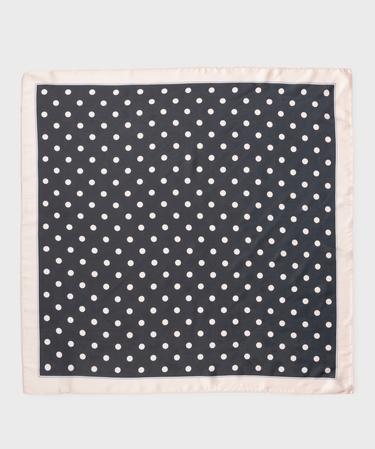 LumiSyne Foulard Carré En Soie 53x53 Cm - Imprimé Rétro à Pois - Accessoire Élégant Femme