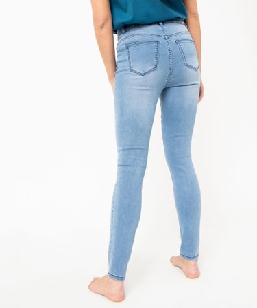 Jean Femme Taille Haute En Denim Stretch - Coupe Slim Côtelée Pour été