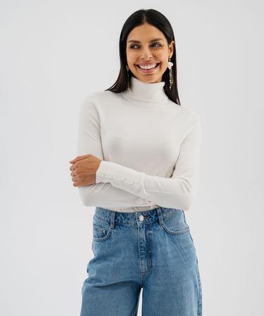 Pull Col Roulé GANT - Femme - Blanc - Taille S - Coton - Occasion