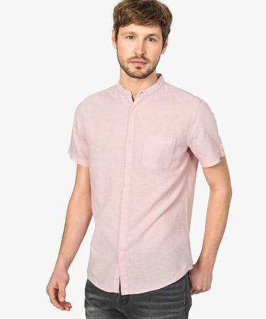 Chemise Lin Homme Manches Courtes Grande Taille - Chemise Col Mao Respirante Sans Repassage, Style Décontracté Plage Été