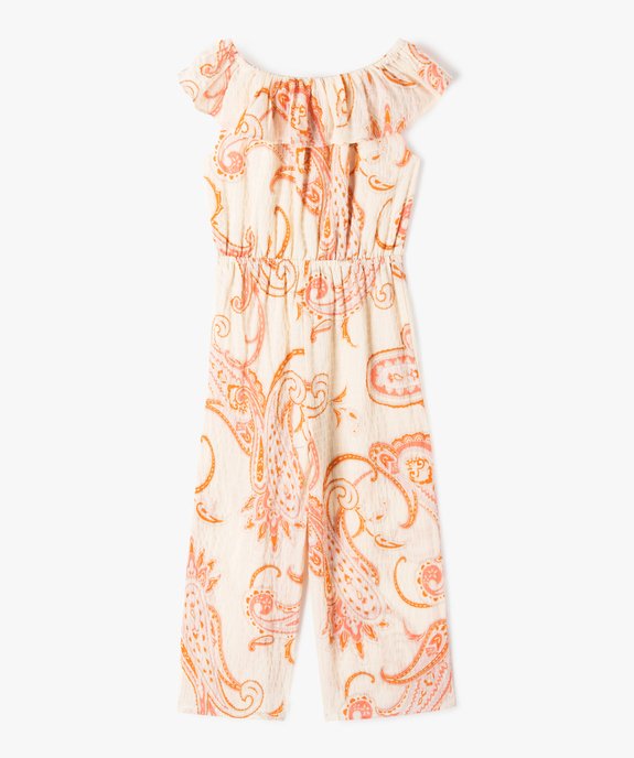 Combinaison pantalon fille avec volant sur le col vue3 - GEMO (ENFANT) - GEMO