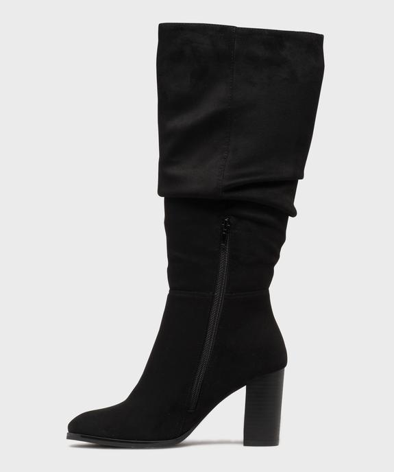 Bottes en suédine avec tige drapée femme - Follow Me vue4 - FOLLOW ME - GEMO