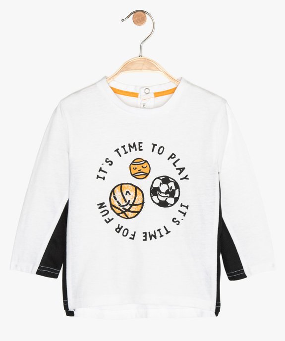 Tee Shirt Bebe Garcon A Manches Longues Et Details En M Gemo