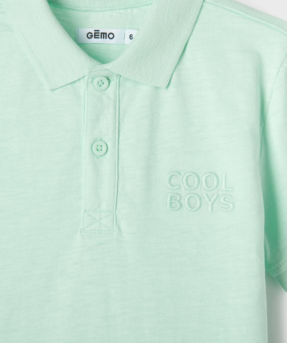 Polo manches courtes brodé garçon vue2 - GEMO (ENFANT) - GEMO