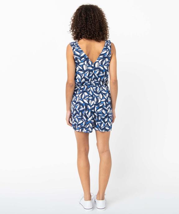 Combishort femme imprimé avec bretelles smockées vue3 - GEMO(FEMME PAP) - GEMO