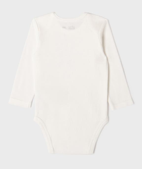 Body manches longues en coton uni bébé (lot de 3) vue5 - GEMO 4G BEBE - GEMO