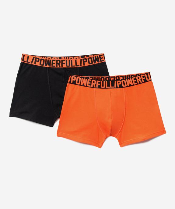 Boxer en coton stretch avec ceinture à message homme (lot de 2) vue1 - GEMO 4G HOMME - GEMO