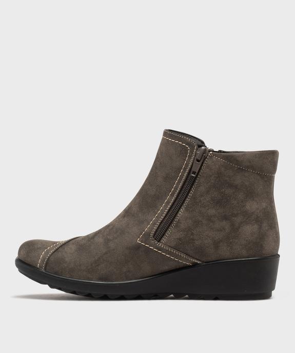 Boots confort à talon compensé avec motifs fleurs femme vue3 - G'FLEX - GEMO