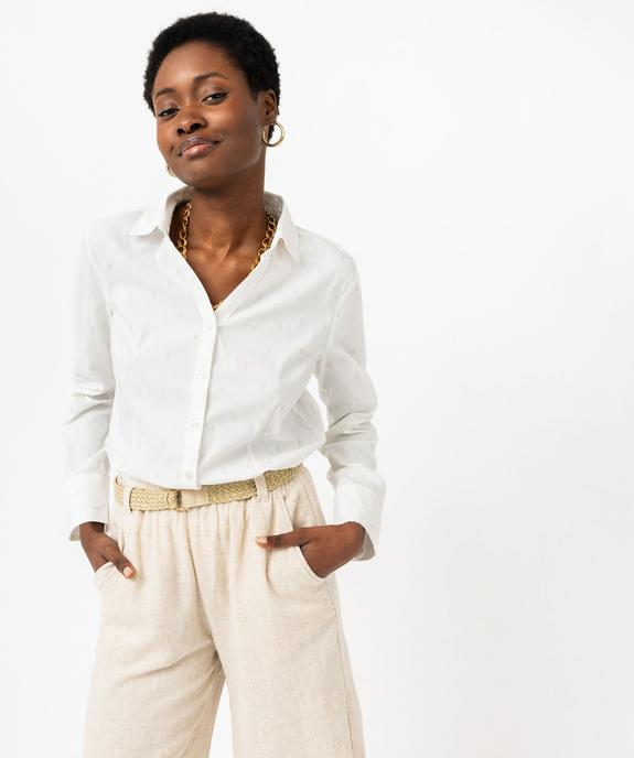 Chemise à manches longues à motifs pailletés femme vue1 - GEMO(FEMME PAP) - GEMO