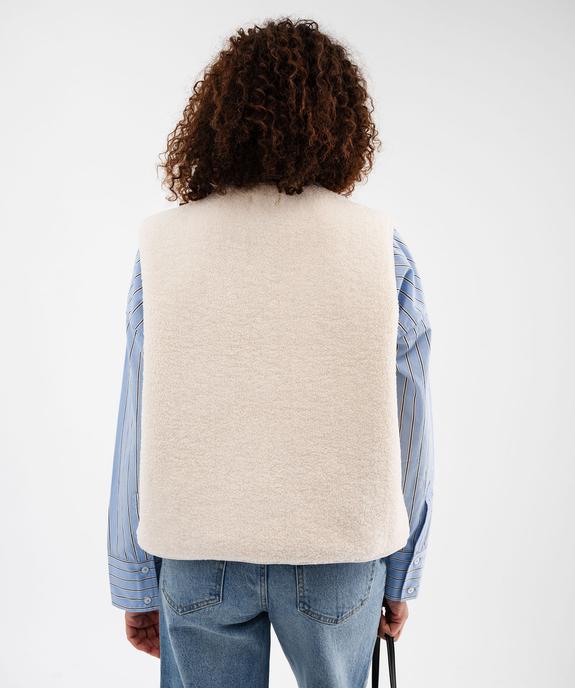 Veste sans manches en maille sherpa femme vue4 - GEMO 4G FEMME - GEMO