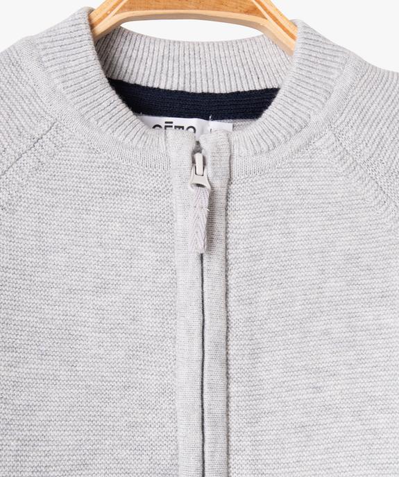 Gilet bébé en maille à fermeture zippée vue2 - GEMO(BEBE DEBT) - GEMO
