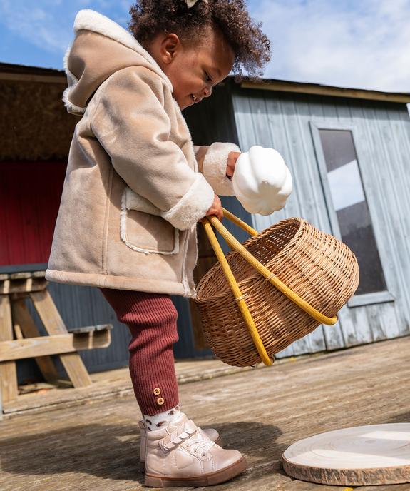 Manteau à capuche en velours doublure chaude bébé fille vue10 - GEMO(BEBE DEBT) - GEMO