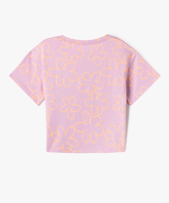 Tee-shirt oversize à larges motifs fille vue3 - GEMO 4G FILLE - GEMO