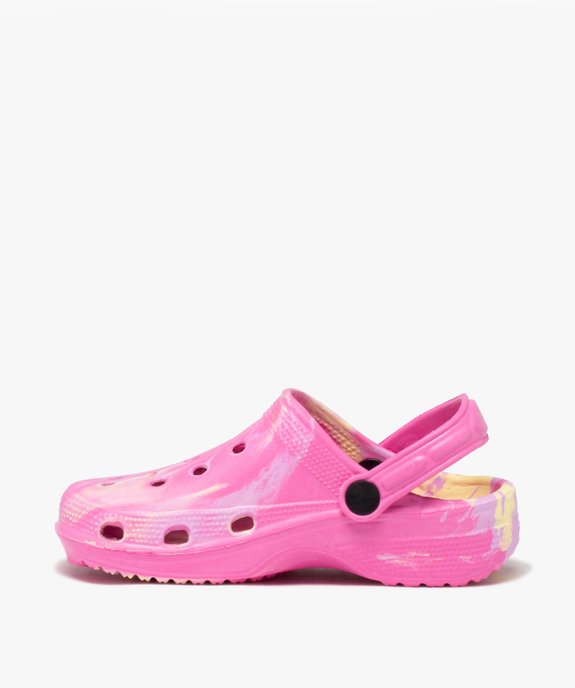 Sabots souples fille dessus perforé tie and dye vue3 - GEMO (ENFANT) - GEMO