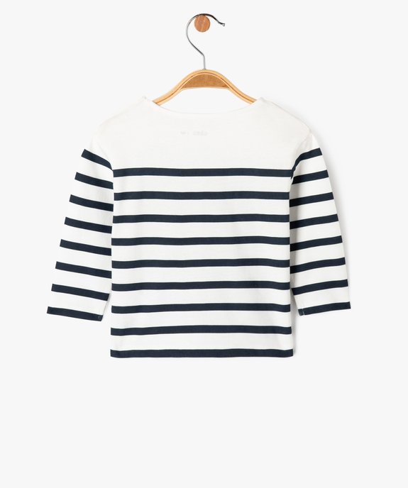 Tee-shirt à manches longues rayé bébé garçon vue4 - GEMO(BEBE DEBT) - GEMO