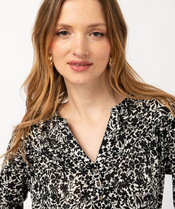 Tee-shirt à manches longues imprimé avec col boutonné femme vue5 - GEMO 4G FEMME - GEMO