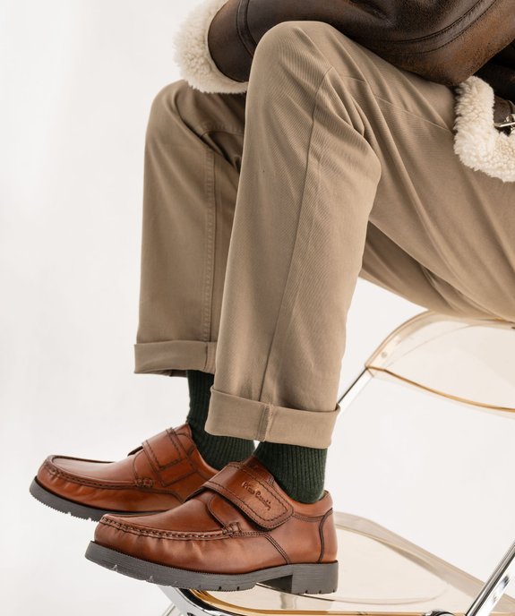 Chaussures bateau homme confort dessus cuir uni vue1 - PIERRE CARDIN CONFORT - GEMO