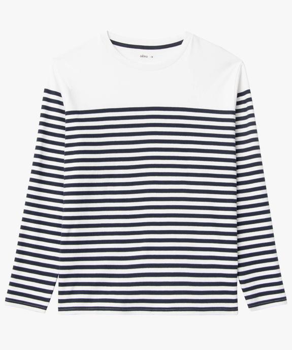 Tee-shirt homme à manches longues et rayures marinières vue4 - GEMO (HOMME) - GEMO