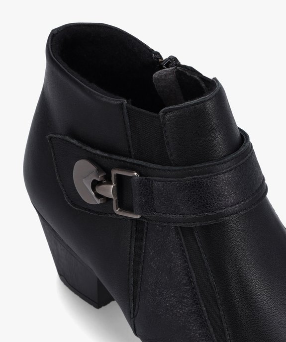 Boots femme confort unies à talon dessus cuir vue6 - GEMO (CONFORT) - GEMO