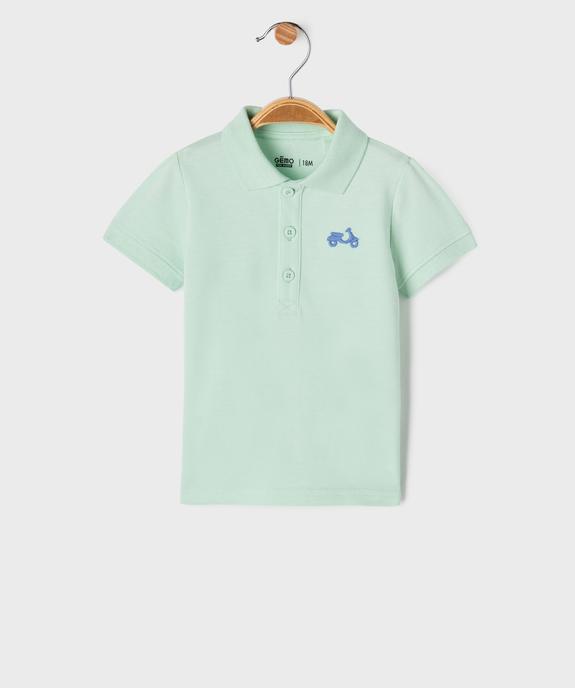 Polo manches courtes en maille piquée à motif bébé garçon vue1 - GEMO 4G BEBE - GEMO