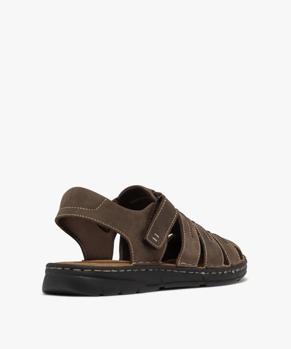 Sandales confort à bout fermé dessus cuir homme vue4 - G'FLEX GEMO FOR GOOD - GEMO